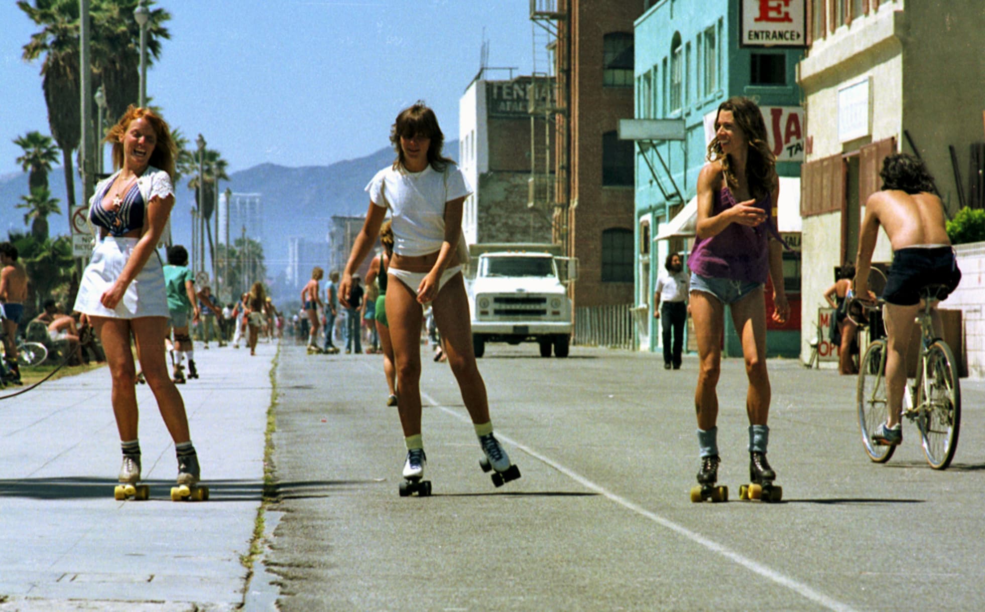 “Roller skating on Ocean Front Walk, Venice California, 1979.”